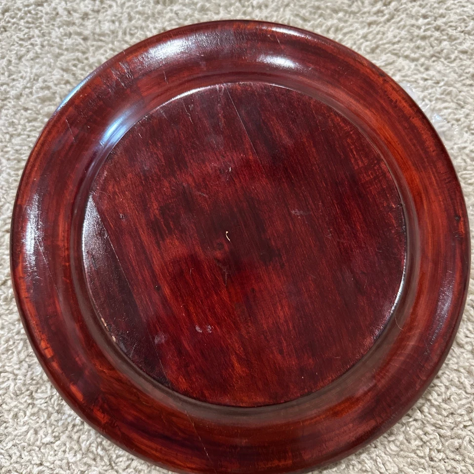 复古镶嵌木材带珍珠母盘 — 第 4/4 张图片