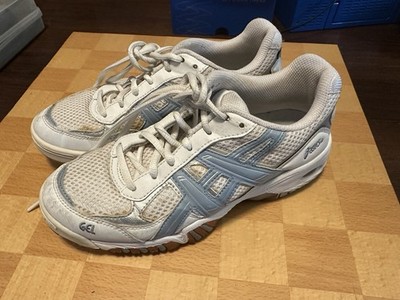 ASICS GEL Volleyball Shoes Indoor Court Gum Sole White Blue US 7