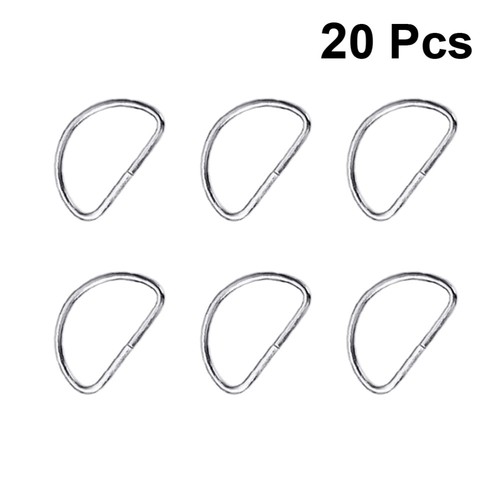 20 PCS D Buckle Suitcase Belt Webbing Bag Strap Semi-Circular Ring - Picture 3 of 11