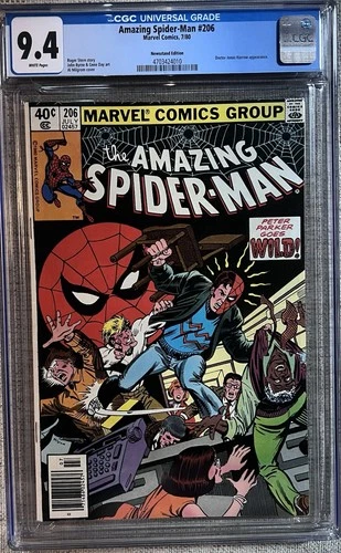 The Amazing Spider-Man 206 CGC 9.4! White Pages! Newsstand!