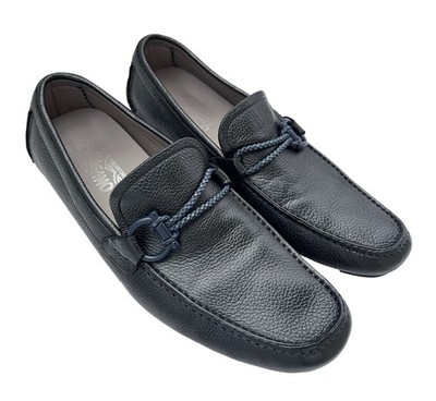 $795 Salvatore Ferragamo Mens FRONT 4 Drivers Blue Gancini  display picture 2
