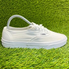 Vans Authentic Low Mens Size 8 Womens 9.5 White Athletic Walking Shoes Sneakers