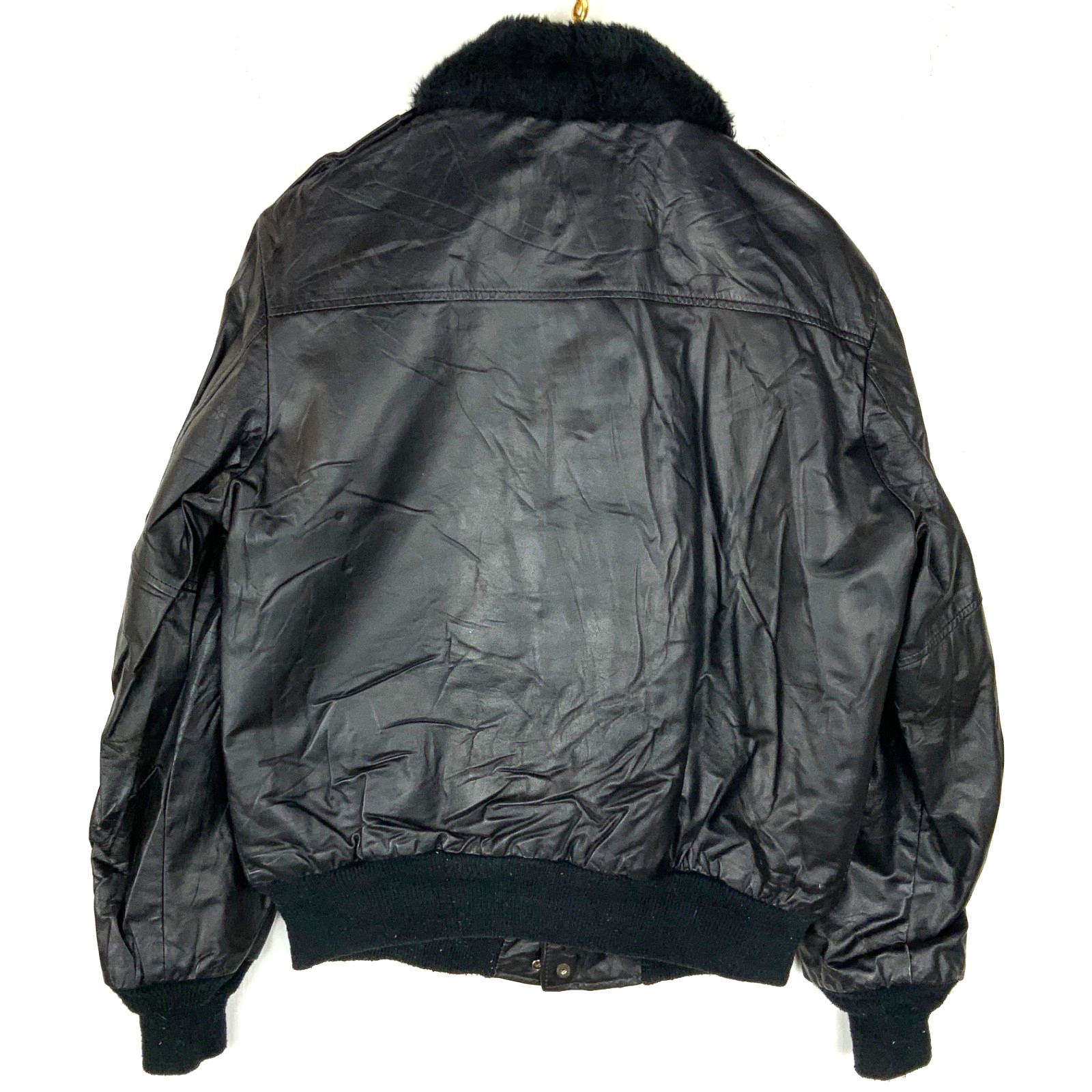 Vintage Cooper 1980s Leather Flight Jacket Size 40 Full Zip Sherpa Lined Bomber