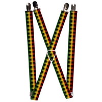 `Suspenders - 1.0`` - Plaid Black/Rasta` (Us Import) ACC NEU