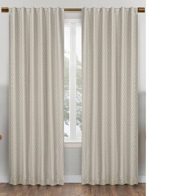 Eclipse Absolute Zero Nora Crochet 100% Blackout Window Curtain, Grey, 50X63