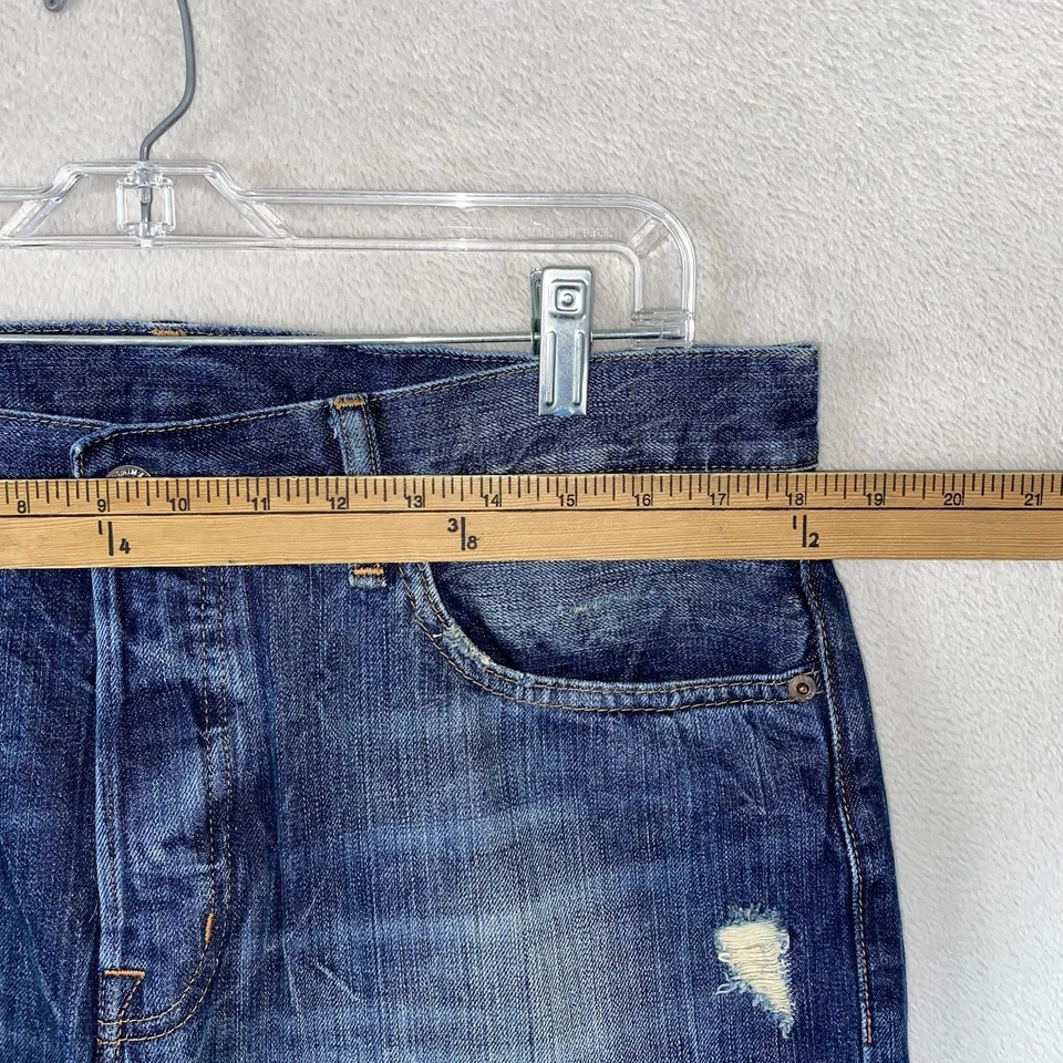 Ralph Lauren Denim & Supply Bootcut Jeans Men's 36x31 Blue Distressed Faded - Image 4 of 4