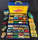 (40) Vintage 1960s Lesney Matchbox Cars Trucks & Vans w/Case & Original Boxes