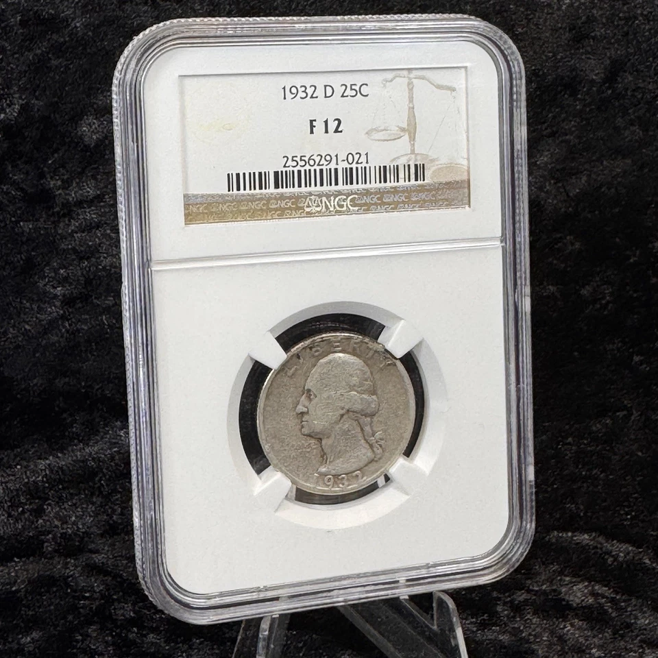 1932-D Washington Quarter Silver NGC F 12 Key *Read AS-IS - Image 3 of 4