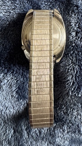 Accutron Rare Red And Black Dial Watch Vintage Speidel Band Steel - Picture 5 of 6
