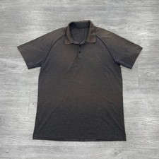 Lululemon Metal Vent Tech Polo Shirt Men  s XL Black Gray Performance Lightweight