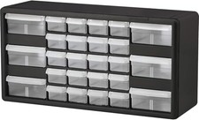 Akro-Mils 26-Drawer Plastic Storage Cabinet, 20'W x 6'D x 10'H, Black