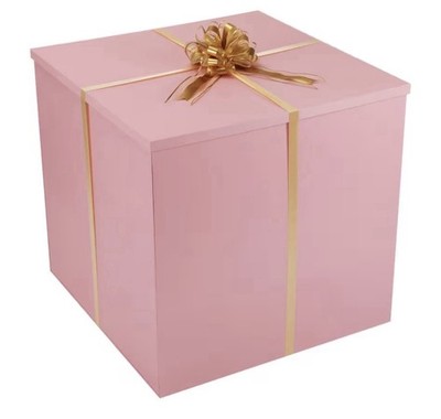 28  Extra Large Pink Gift Box with Lid for Gender Reveal Birthday Wedding