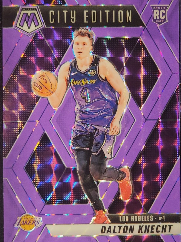 Dalton Knecht 2024-25 Panini Mosaic #271 Purple Fluorescent Mosaic RC /249