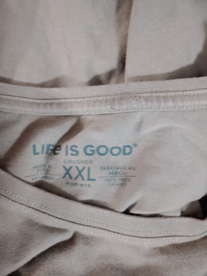 Life Is Good Crusher 女式橄榄花卉花园图案 T 恤学院风 Artsy XXL — 第 4/4 张图片