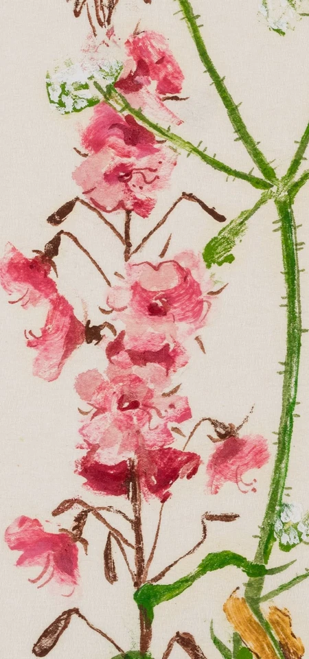 E. MEINSHAUSEN-FELSING (*1900), Weidenrösschen, Blumenstudie, um 1930, Holzschni - Bild 3 von 4