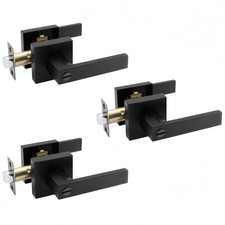 3 Packs Privacy Door Handle Lock Without Key,Square Interior Door Lever with ...