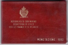 1992 Republic of San Marino, Divisional Coins, BU with 1,000 lire silver