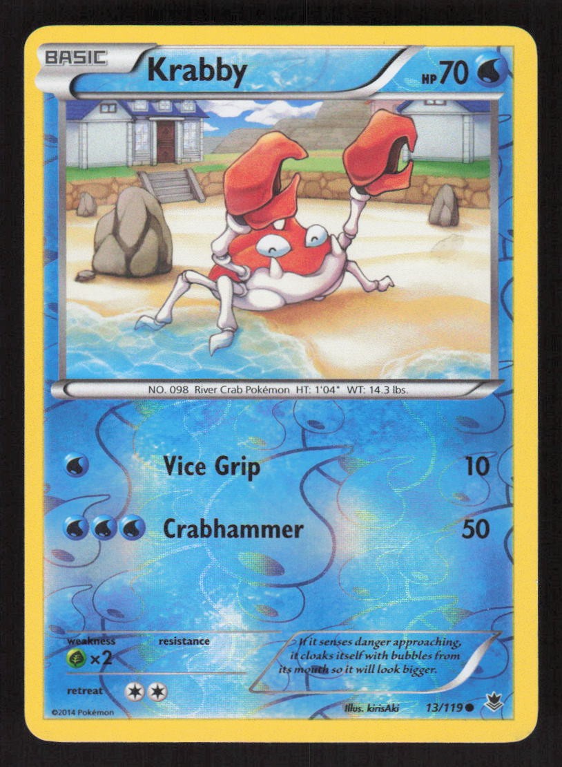 Pokemon TCG XY - Phantom Forces Reverse Holo Krabby #13/119