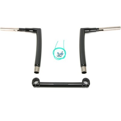 KST Kustoms High Gloss Black 1 1/2'' Pathfinder 10'' Rise Handlebar - KST-3PF10HG