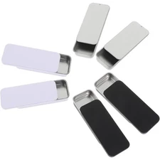 Mini Metal Tin Box Containers 6 Pack Waterproof Slide Top Pocket Storage for