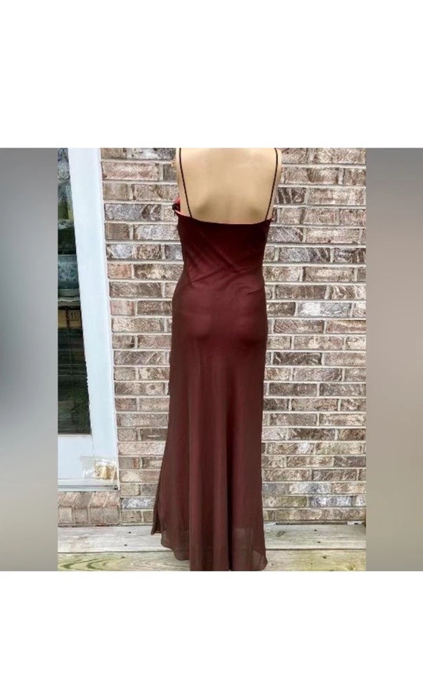 Brown/Burgundy Beaded Goth Fairy Y2K/90s Sue Wong Formal Prom Dress - Image 4 of 4