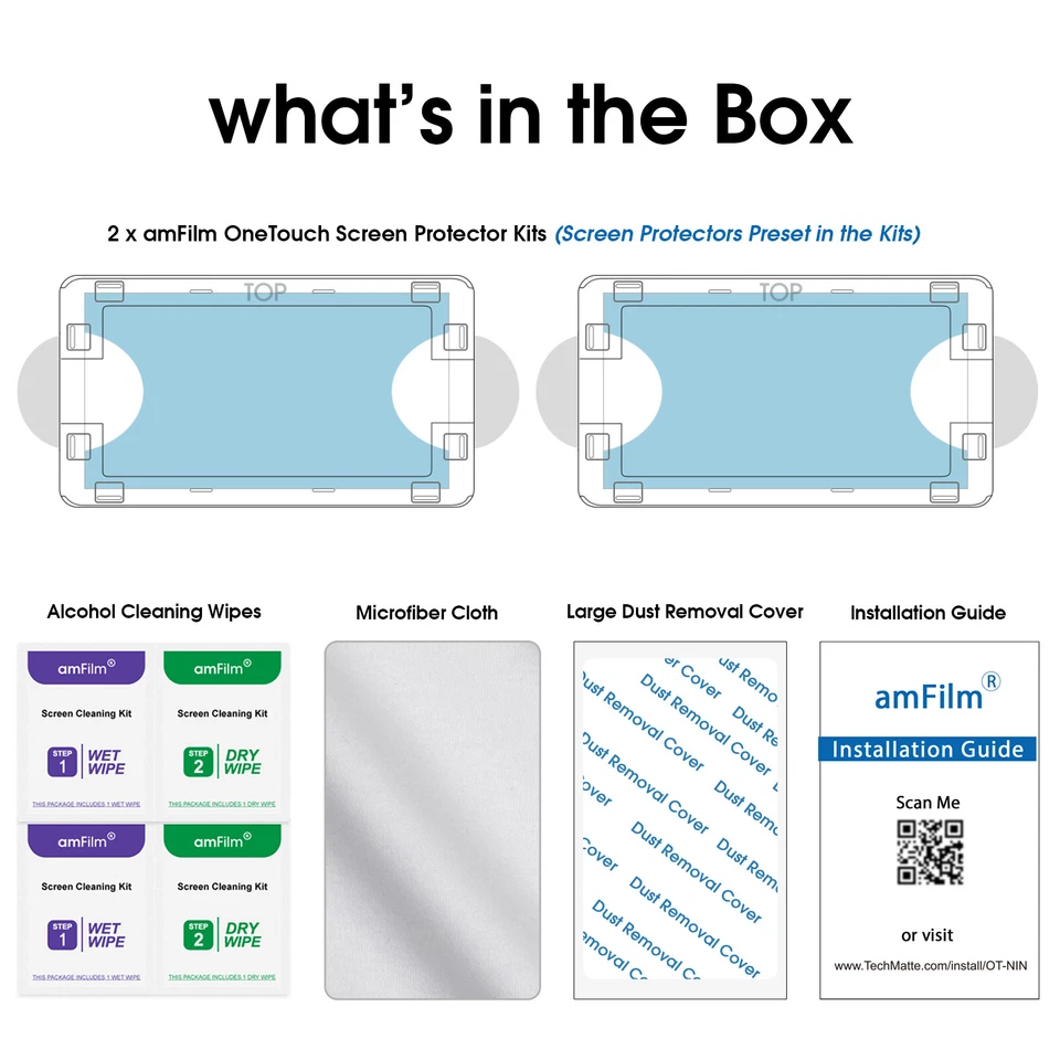 (2pack) amFilm Nintendo Switch OLED OneTouch Glass Screen Protector (2021) - Image 3 of 4