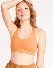 Old Navy Women  s Size XS  Orange Medium Support PowerSoft Racerback Sports Bra
