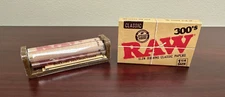 RAW Classic 300s 1 1/4 Cigarette Rolling Papers + RAW 79mm Roller -NEW