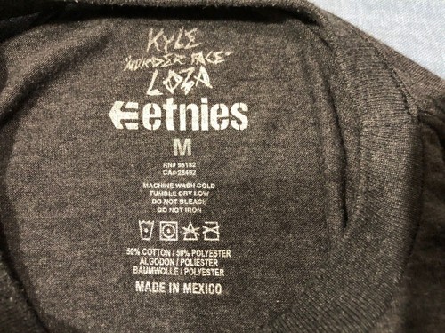 Etnies T-shirt, Men's Size Medium, Charcoal Gray, Logo, Graphic - Picture 5 of 7