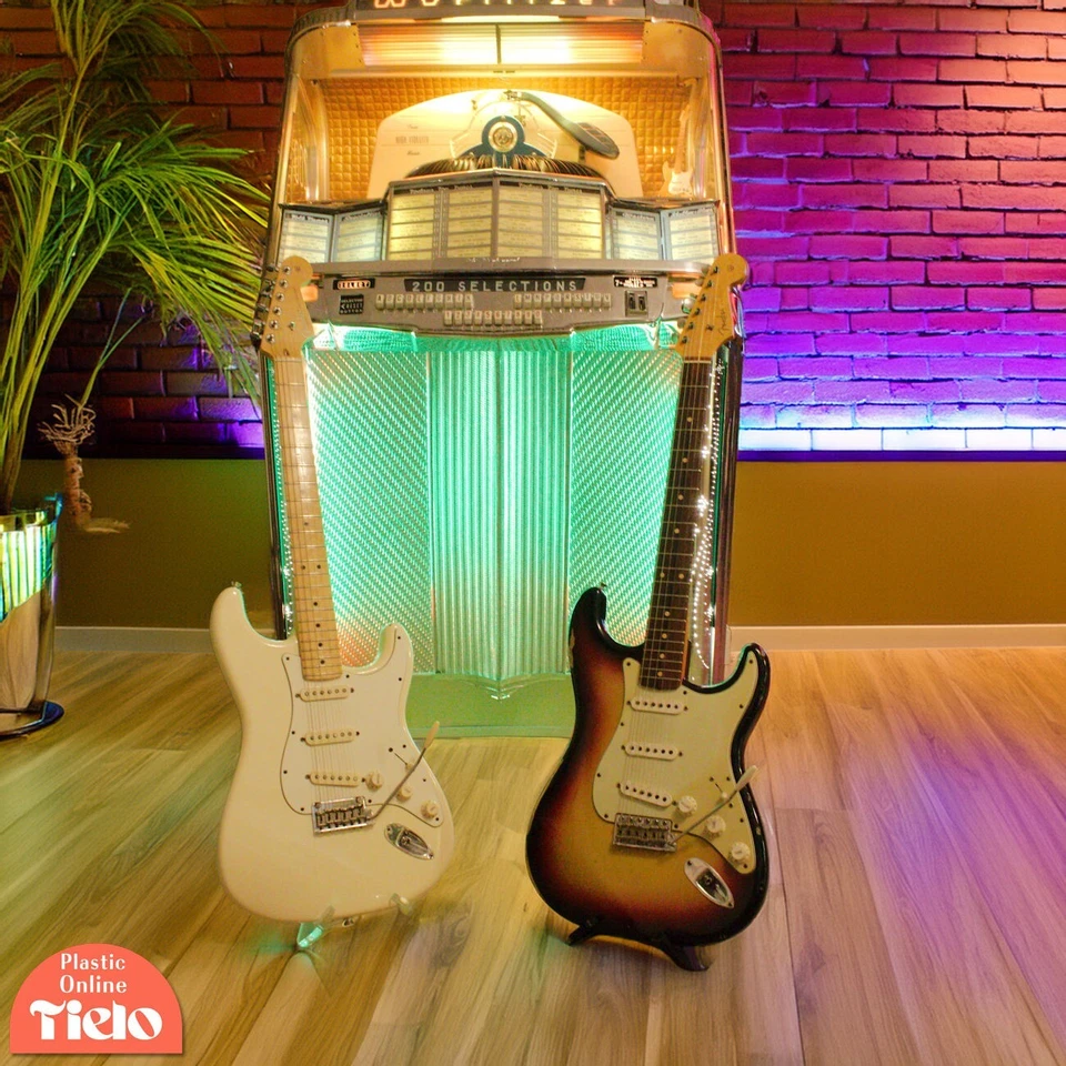 TIELO Electric Guitar Floor Stand Holder Minimal Black or White Flatpack