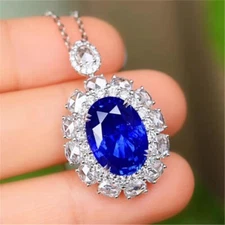 New European Classical Ocean Blue Topaz Mix Color Gems Women Necklace Pendants