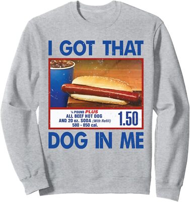 Retro Vintage I Got That Dog In Me Funny HotDog Unisex Crewneck Sweatshirt