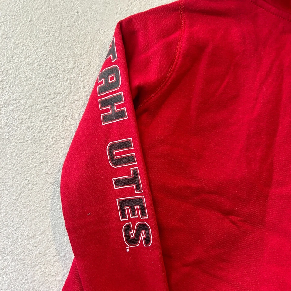 NWT Utah Utes NCAA - Youth MEDIUM 10/12 - Full Zip Hoodie Sweatshirt Red - Image 4 of 4