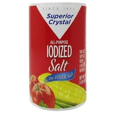 Salt Superior Crystal The Finer Iodized Salt, Each 26oz (1 pack)