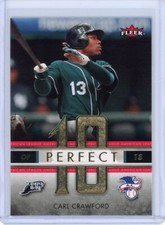 2007 FLEER CARL CRAWFORD PERFECT 10 #PA-CC RAYS MINT 