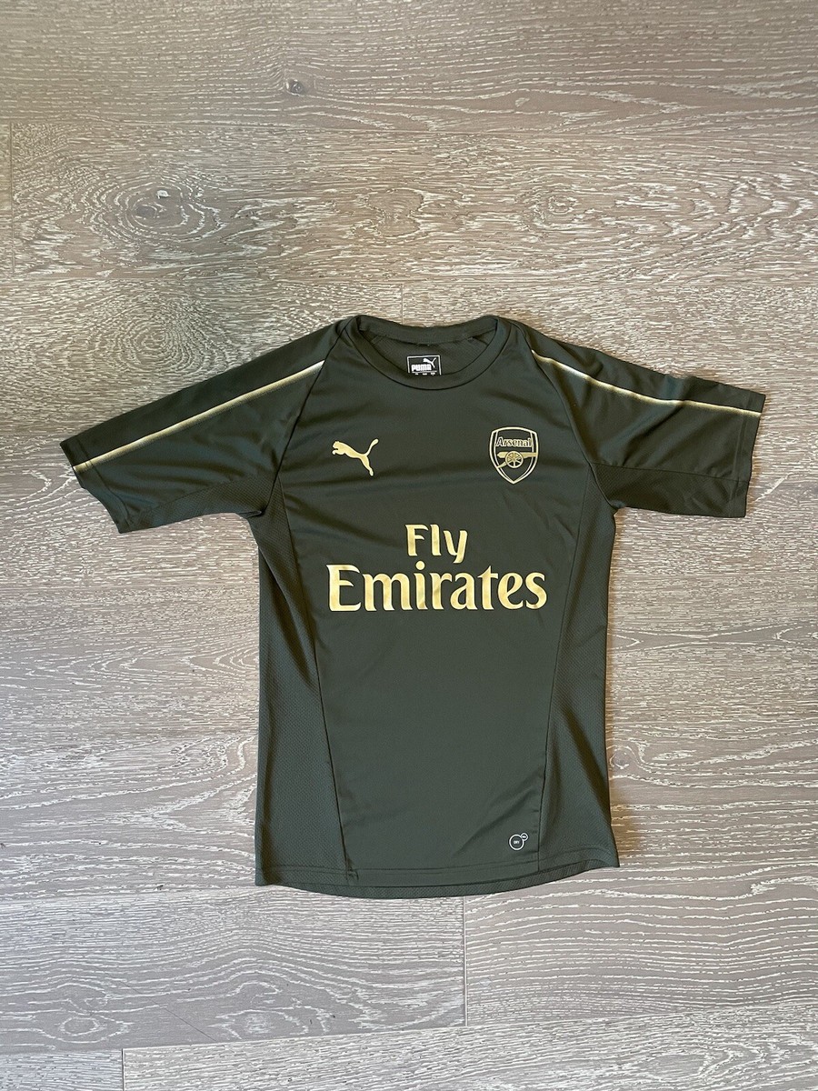 Puma Arsenal Fly Emirates Jersey S Military Green/ Gold | eBay