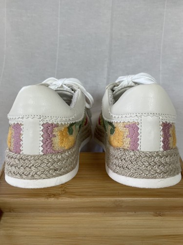 NEW Dolce Vita: Azalia in Floral Multi Raffia Sneakers Embroidered Shoes Size 8 - Picture 4 of 5