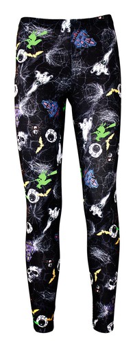 Leggings Femme Imprimé Crâne Fleurs - Extensibles, Taille UK 8 à 26, En Viscose Et élasthanne