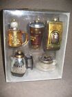 Department 56 5 Coffee Theme Glass Christmas Ornaments New Nib Unused Cup Pot