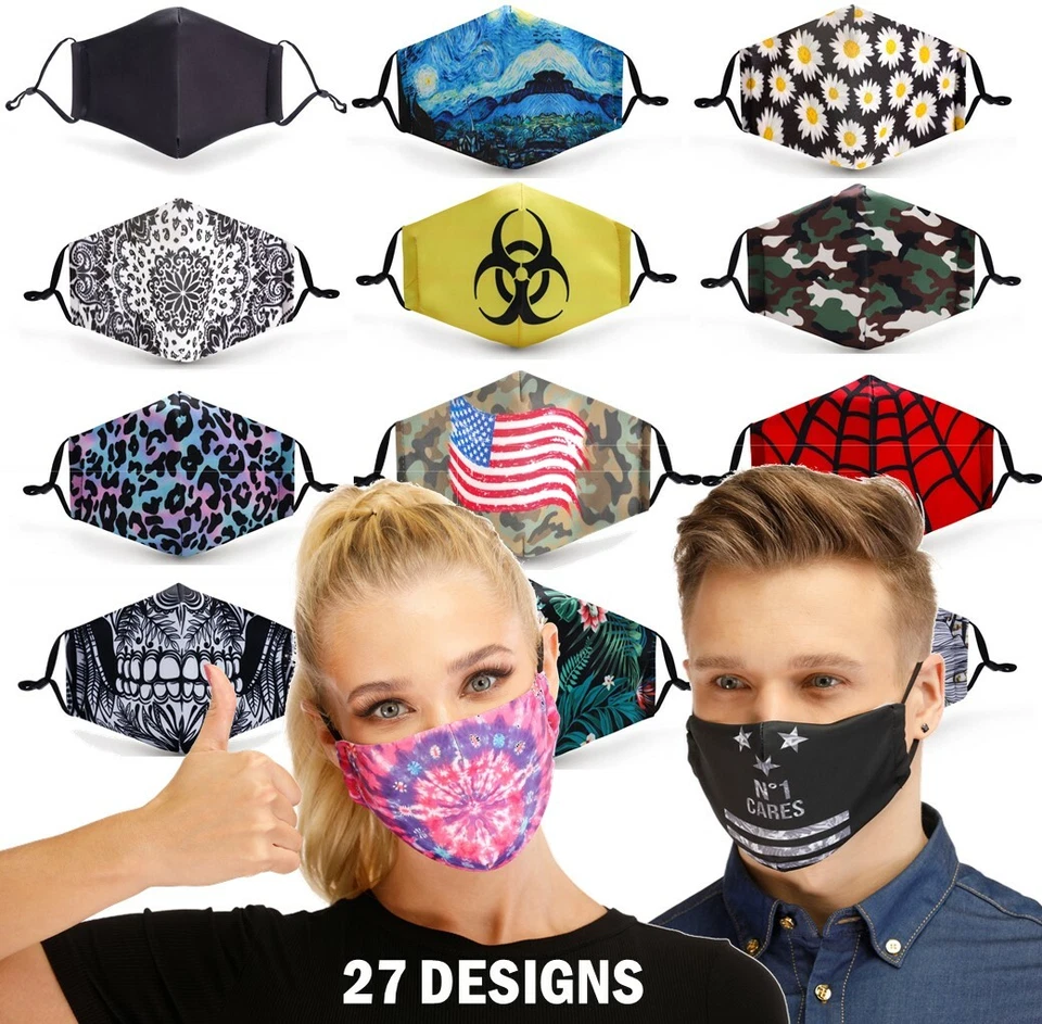 STYLEX PARTY LTD Reusable Face Mask Including Filter Fashion Mask Protective Mouth Face Cover UK