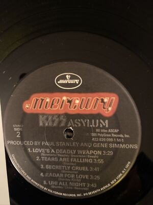 Kiss Lp Asylum 1985 N.M Original First Press 0704 Mercury Poly