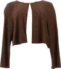 Antthony Textured Knit 3/4-Slv Shrug CHOCOLATE S NWOT (870)