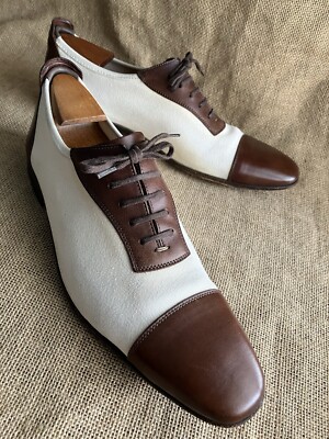 GUCCI Men\'s US7,5 Leather Brown Cap Toe Wingtip derby Oxfords Dress Shoes Italy Gucci Wing Tip-Men main image 3