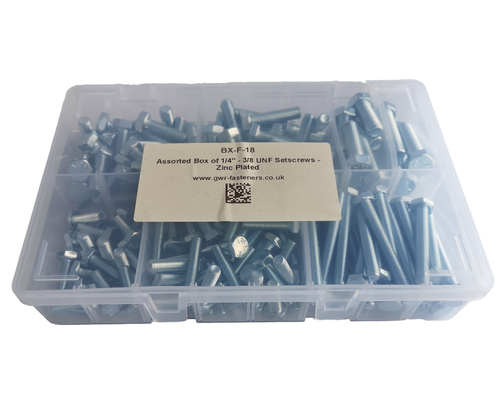 Caja Surtida de 175 1/4" - 3/8 UNF Tornillos de Juego Zinc BZP Completamente Roscados - Imagen 2 de 2