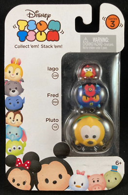 Disney Tsum Tsum - 3 Pack - Iago & Fred & Pluto - Series 3 | eBay