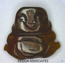 26 X 23 MM HAPPY BUDDHA ONYX CARVING DRILLED TOP AND BACK 4 PC SET (EB1)