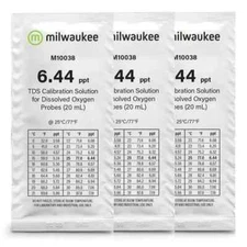 3x 20ml 6.44 ppt TDS Calibration Solution, milwaukee/m10038/hanna/hi70038