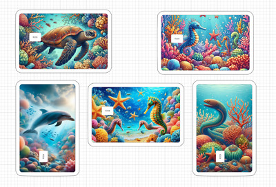 Turtle Credit Card Sea Life Turtle Seahorse Dolphin ATM DEBIT CREDIT CARD STICKER Coral ...