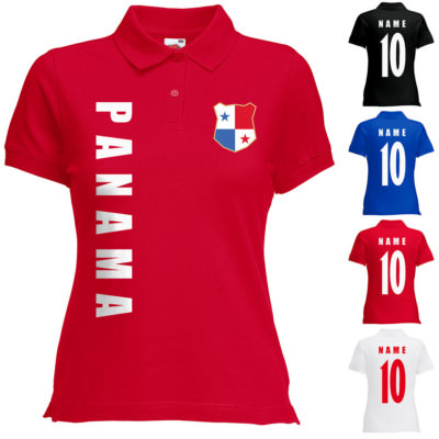 Panama Damen Trikot Fanshirt Polo-Shirt WM 2018 Name Nummer