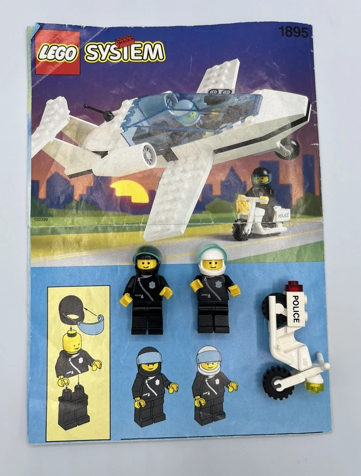 LEGO Classic Town 1895 небесно-патрульный полицейский самолет (1992) - 100% полный комплект - Изображение 3 из 4
